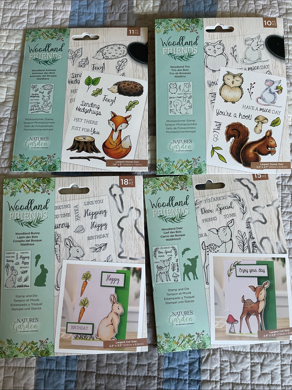 Crafters Companion “Woodland Friends”Stamp and Die Craft Sets - (4 sets)